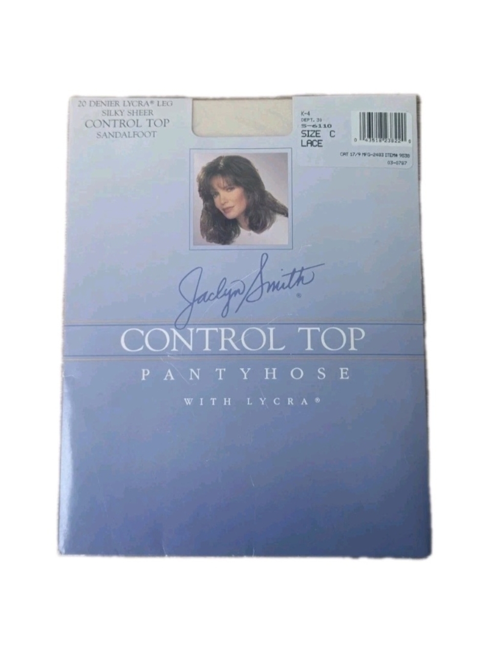 Vintage Jaclyn Smith Control Top Pantyhose With Lycra Size C Sandalfoot Beige